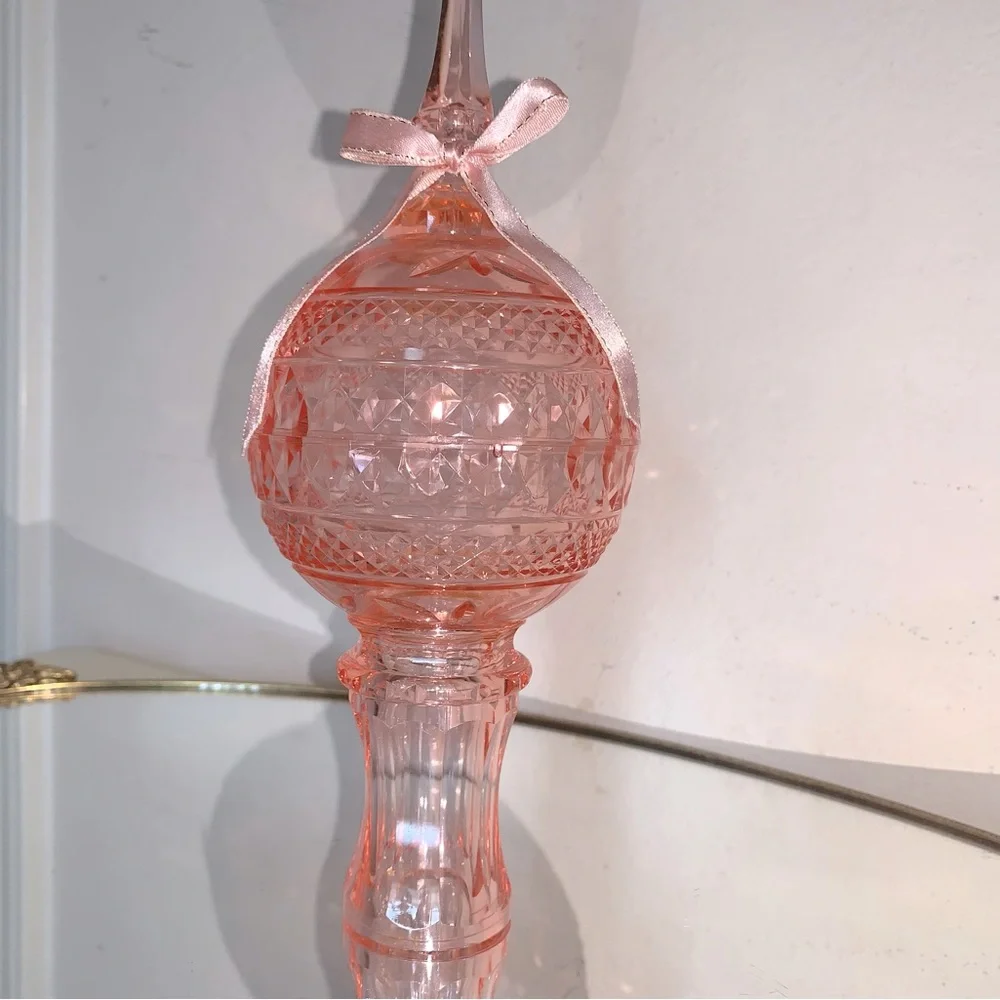 Vintage pink Christmas tree topper